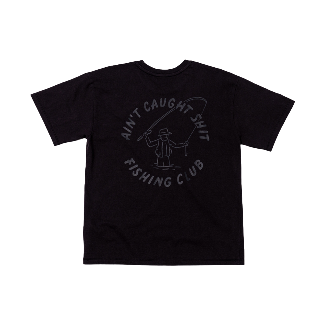 빅웨이브 컬렉티브 피싱 클럽 반팔 티셔츠 다크 차콜(BIGWAVE COLLECTIVE Ain'T Caught Fishing Club Tee Dark Charcoal) - 1