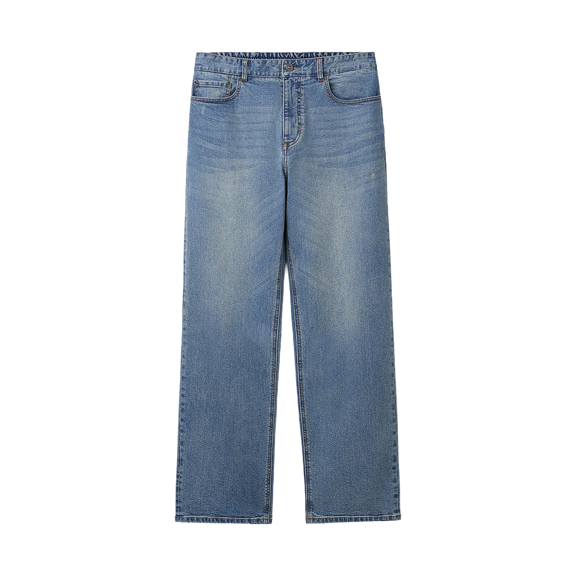 시리즈 중연청 루즈 스트레이트 밴딩데님 블루(SERIES Mid Blue Loose Straight Banding Denim Blue)