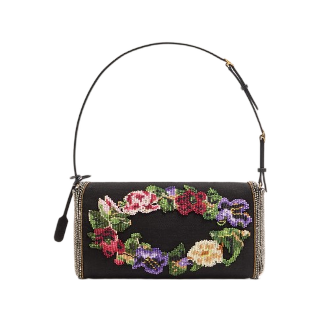 발렌티노 가라바니 드베인 스몰 자수 숄더백 블랙 멀티컬러(Valentino Garavani Devain Small Embroidered Shoulder Bag Black Multicolour) - 2
