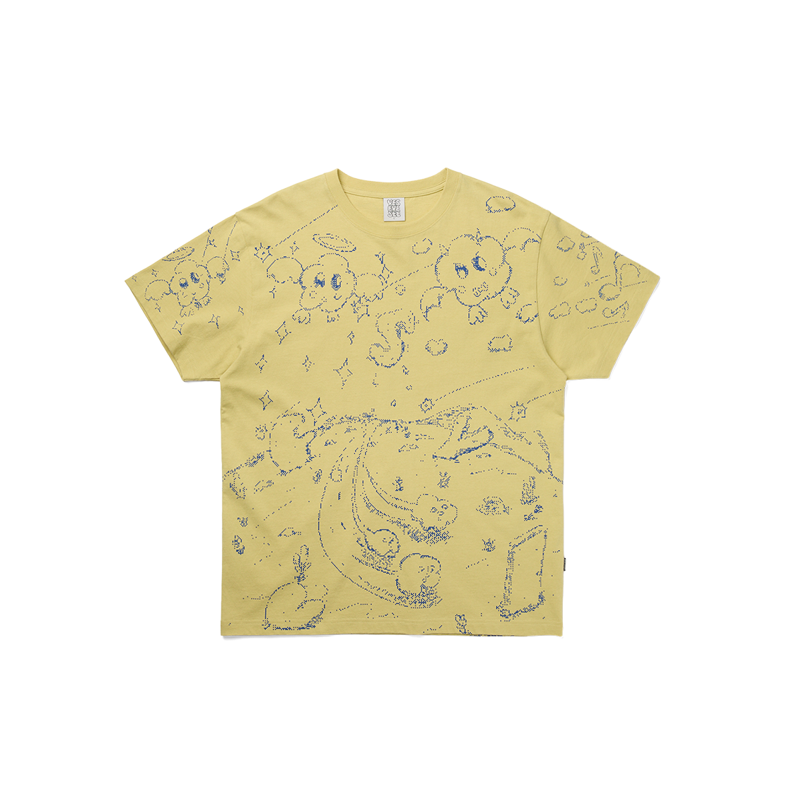 [더블적립] 예스아이씨 픽셀 월드 티셔츠 라이트 라이트 머스타드([더블적립] YESEYESEE Pixel World Tee Light Mustard)