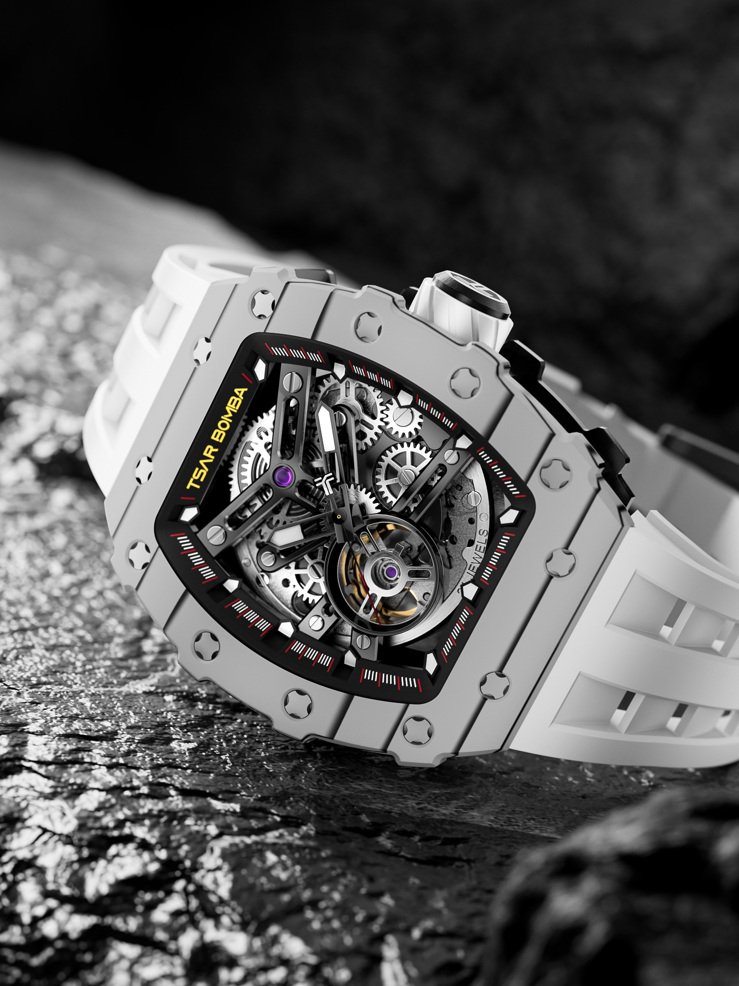 Tsar Bomba Elemental Carbon Fiber Automatic TB8208CF-35 Elite White 착용 스타일 - 4