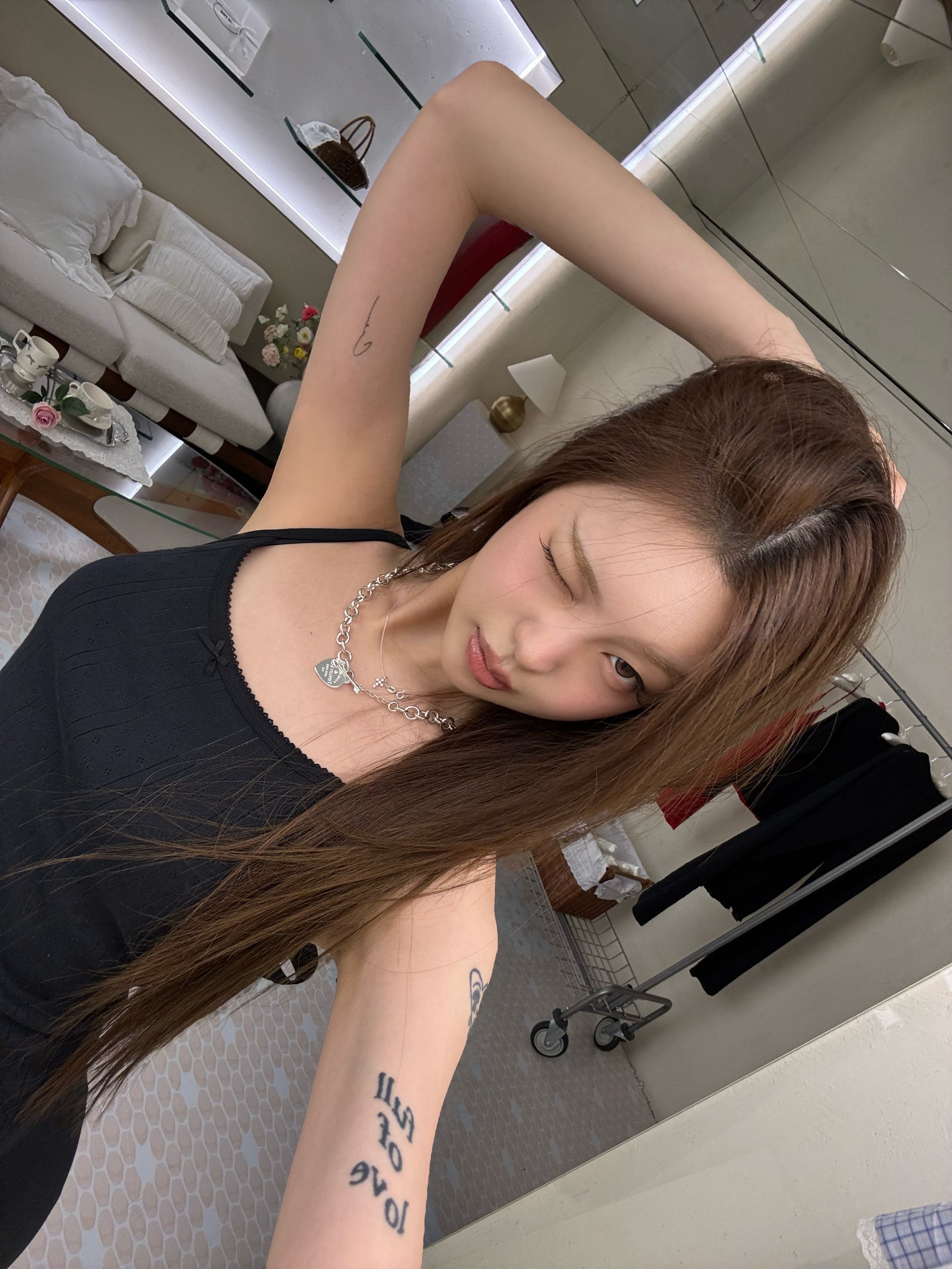 [KREAM 단독] Cou Cou Intimates Women The Picot Tank Regular Black - 26SS, [KREAM 단독] Cou Cou Intimates Women The Slip Skirt Black - 26SS 착용 스타일 - 3