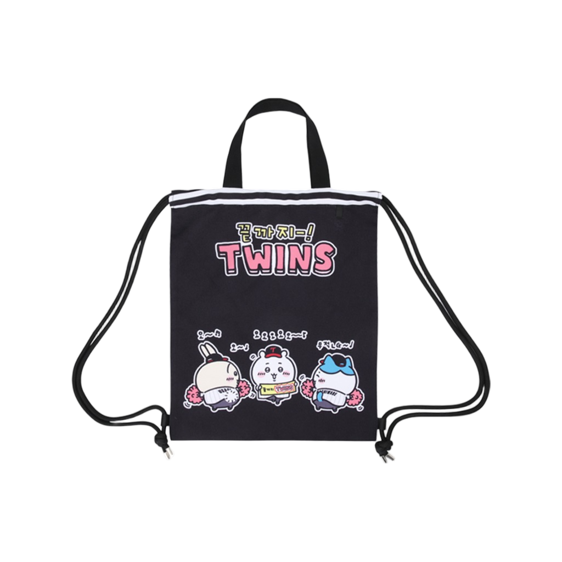 LG 트윈스 x 치이카와 캐릭터 짐쌕 블랙(LG Twins x Chiikawa Character Gymsack Black) - 1