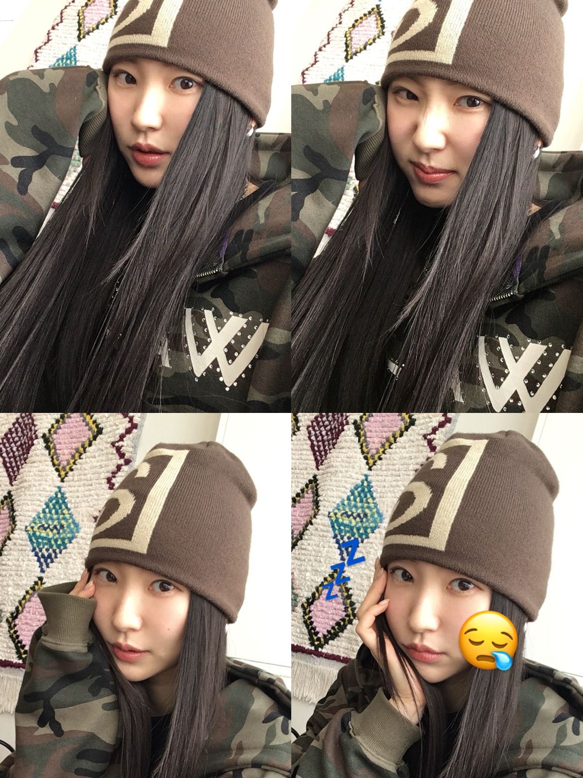 Stussy SS Link Skullcap Beanie Brown 착용 스타일