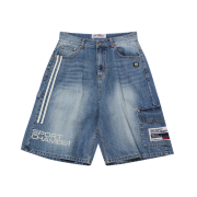 SPORT CHAMBER Track Denim Bermuda Shorts Blue