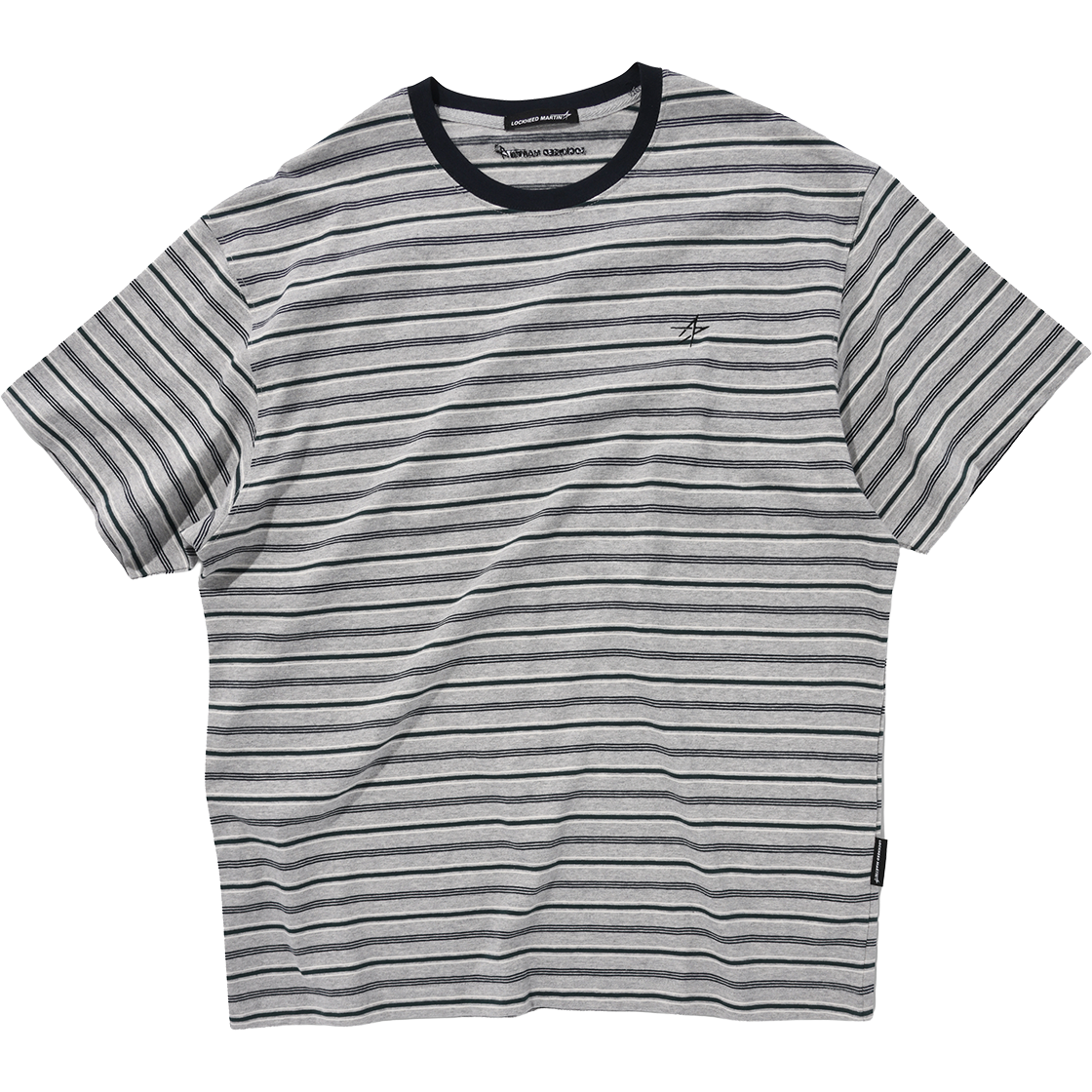 록히드마틴 멀티 스트라이프 티셔츠 그레이