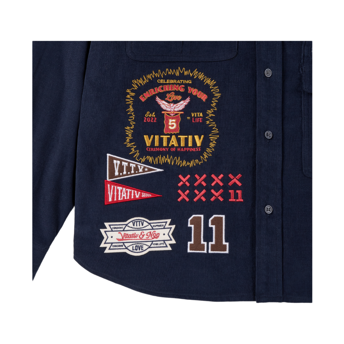 비타티브 패치포켓셔츠 네이비(VITATIV Patch Pocket Shirt Navy) - 2