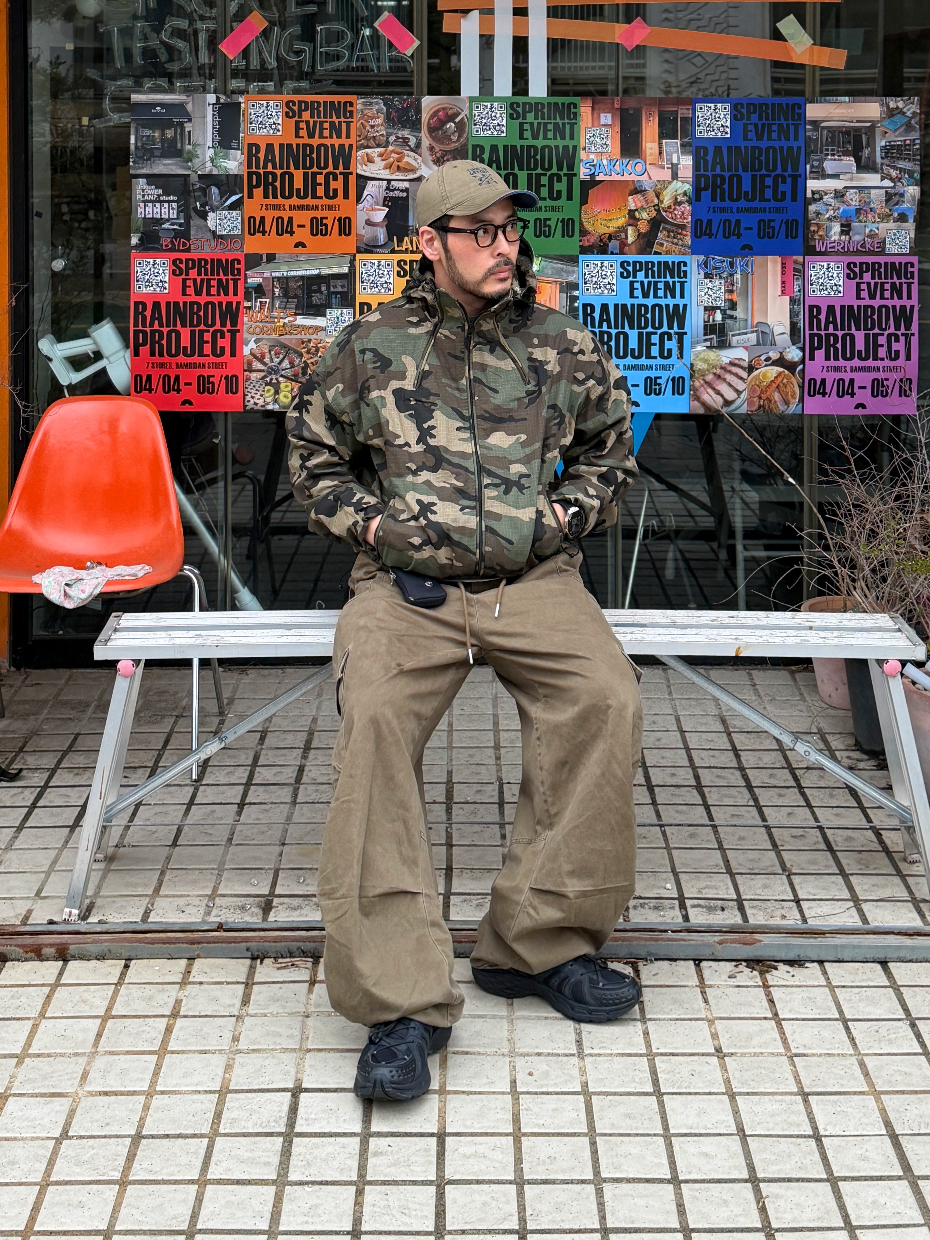 noun Washed Cargo Pants Khaki, K-SWISS M KONEJO S BK 착용 스타일 - 5