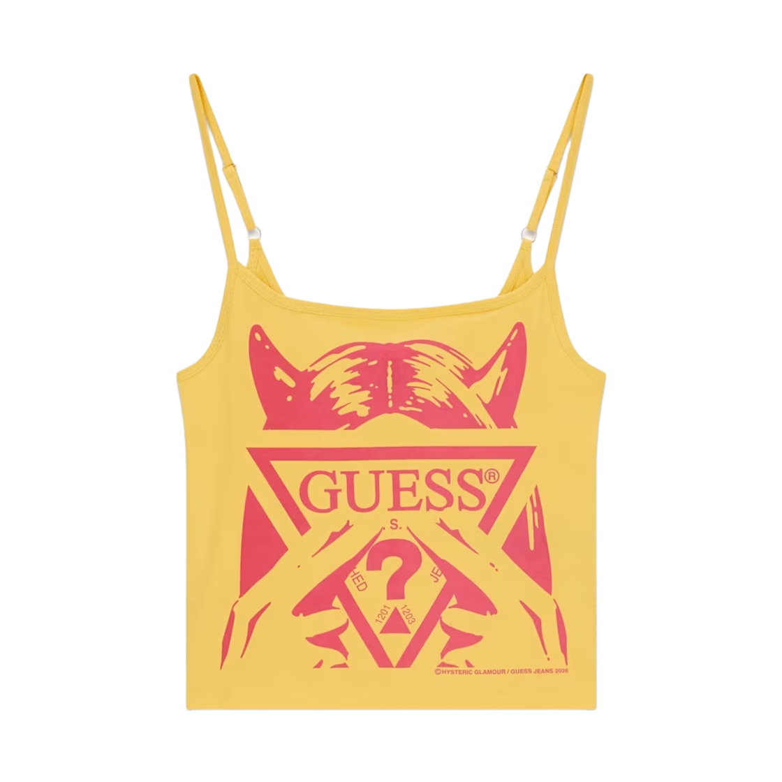 (W) 게스 진 x 히스테릭 글래머 프린티드 탑 쉐이드 오브 오렌지((W) GUESS Jeans x Hysteric Glamour Printed Top Shades of Orange)