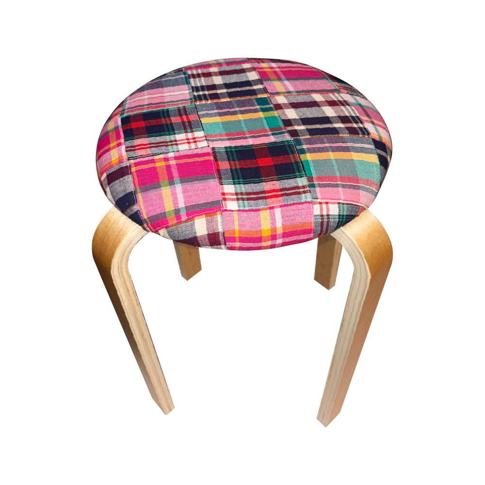 유라이크왓 리얼 패치워크 스툴 (핑크)(you like what Real patchwork stool (pink)) - 1