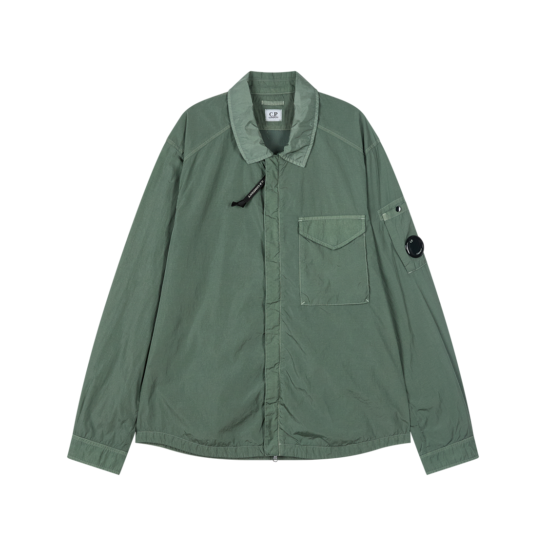 C.P. 컴퍼니 크롬 R 집 렌즈 오버셔츠 로렐 리스 - 26SS(C.P. Company Chrome R Zipped Lens Overshirt Laurel Wreath - 26SS) - 1