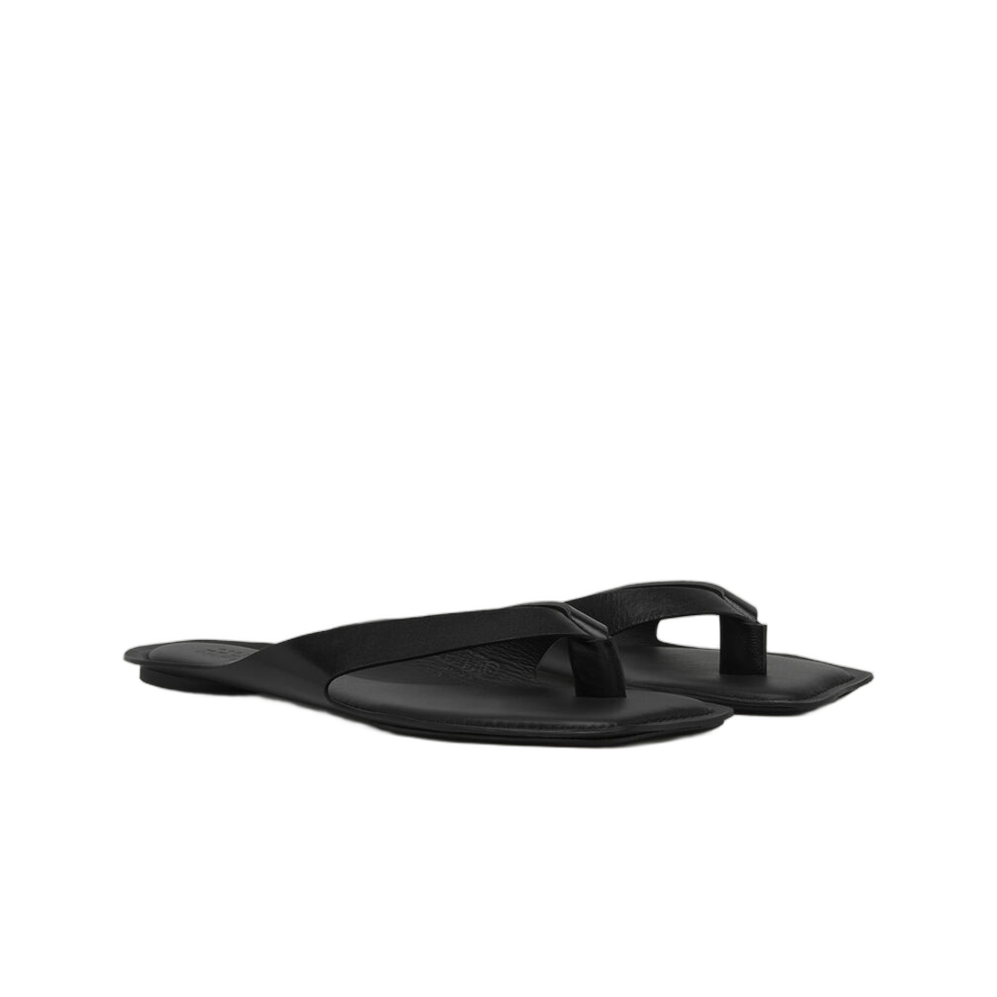 (W) MM6 메종 마르지엘라 아나토믹 레더 플립 플랍 블랙((W) MM6 Maison Margiela Anatomic Leather Flip Flops Black) - 2