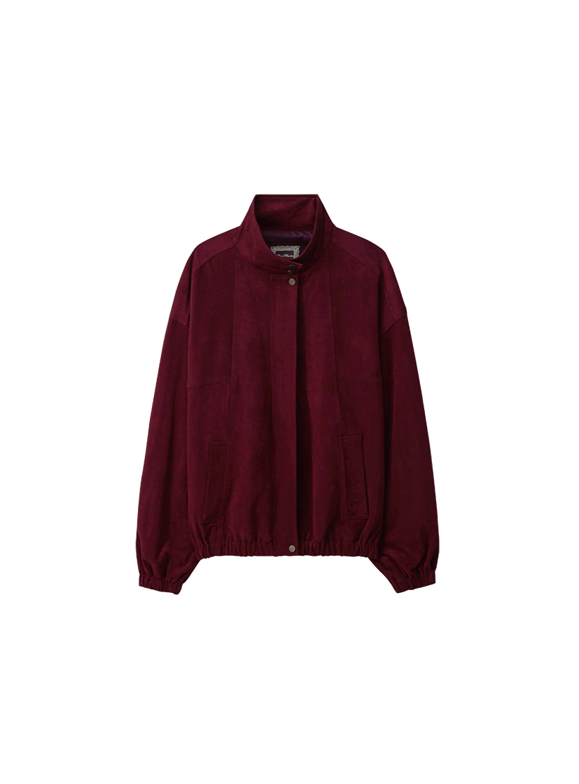 뮈르뮈르 노트 스웨이드 루즈 점퍼 와인(Murmure Note Suede Loose Jumper Wine) - 1