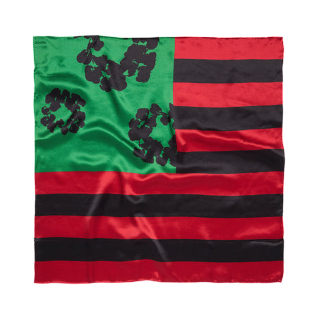데님 티어스 팬 아프리칸 리쓰 플래그 스카프 레드 블랙 그린(Denim Tears Pan African Wreath Flag Scarf Red Black Green)