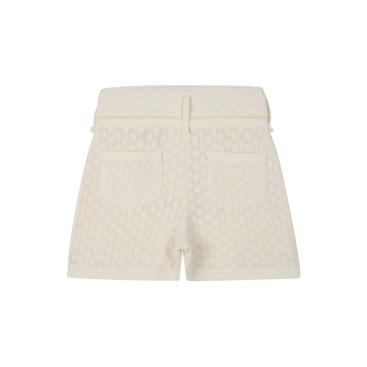 영 앤 생 우먼 사이드 웨이스트 화이트 코드 니트 쇼츠 화이트 - 26SS(Young N Sang Women Side Waist White Cord Knit Shorts White - 26SS) - 2