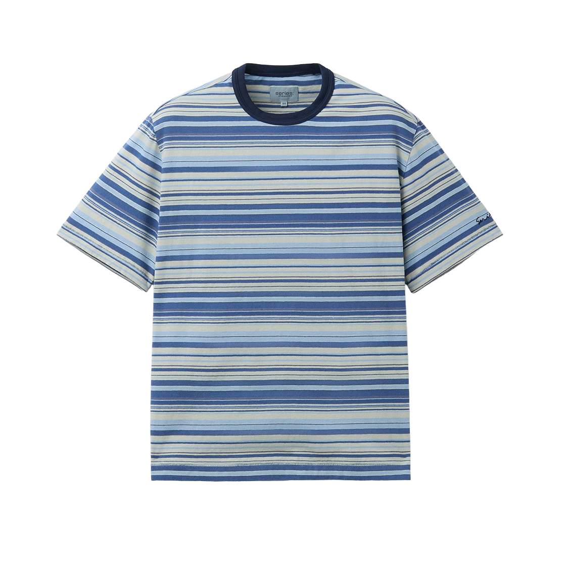 시리즈 워싱 스트라이프 반팔 티셔츠 라이트 블루(SERIES Washed Stripe Short Sleeve T-Shirt Light Blue) - 1