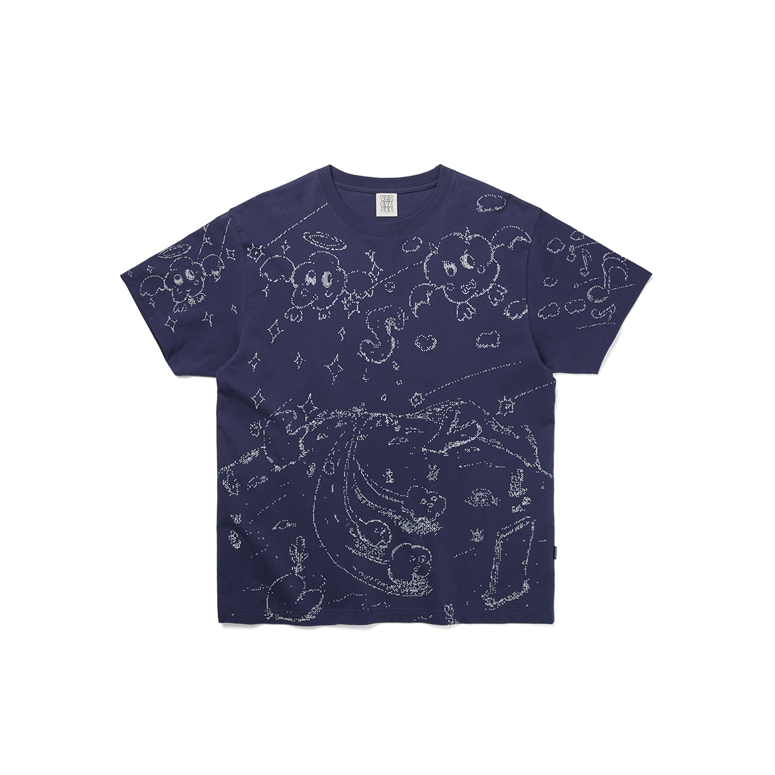 [더블적립] 예스아이씨 픽셀 월드 티셔츠 라이트 네이비([더블적립] YESEYESEE Pixel World Tee Light Navy)