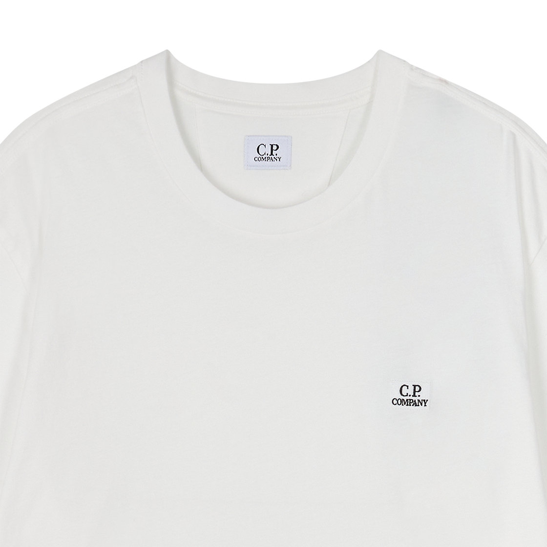 C.P. 컴퍼니 30/1 저지 쇼트 슬리브 로고 패치 티셔츠 거즈 화이트 - 26SS(C.P. Company 30/1 Jersey Short Sleeve Logo Patch T-Shirt Gauze White - 26SS) - 3