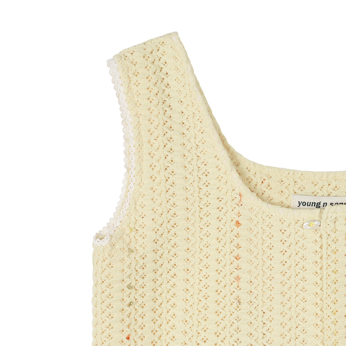영 앤 생 우먼 옐로우 니트 크롭 베스트 옐로우 - 26SS(Young N Sang Women Yellow Knit Crop Vest Yellow - 26SS) - 5