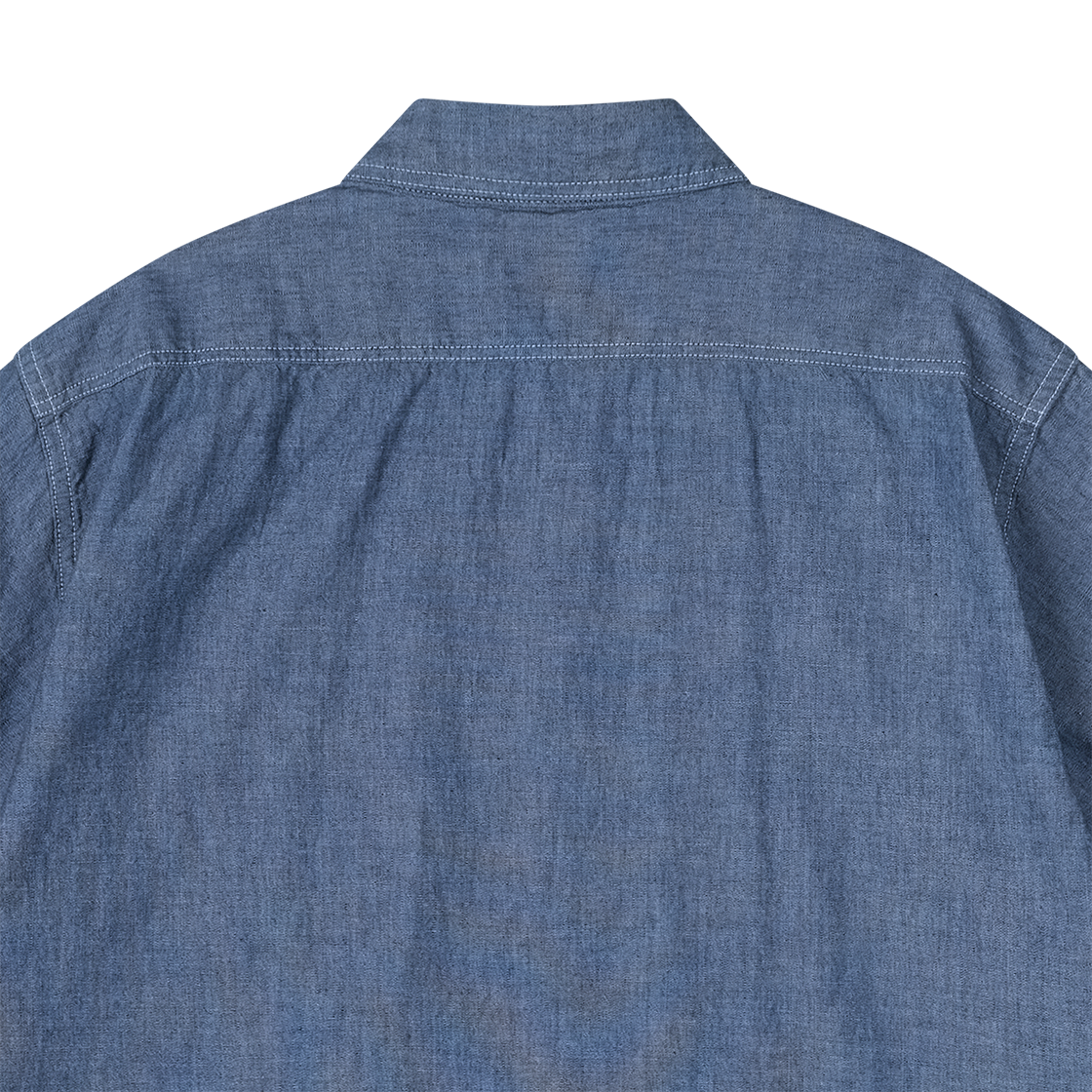 오어슬로우 쇼트 슬리브 샴브레이 워크 셔츠 샴브레이 - 26SS(Orslow Short Sleeve Chambray Work Shirt Chambray - 26SS) - 4