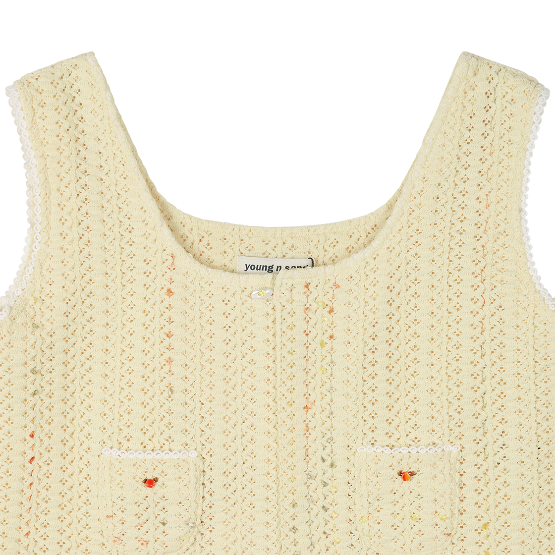 영 앤 생 우먼 옐로우 니트 크롭 베스트 옐로우 - 26SS(Young N Sang Women Yellow Knit Crop Vest Yellow - 26SS) - 3