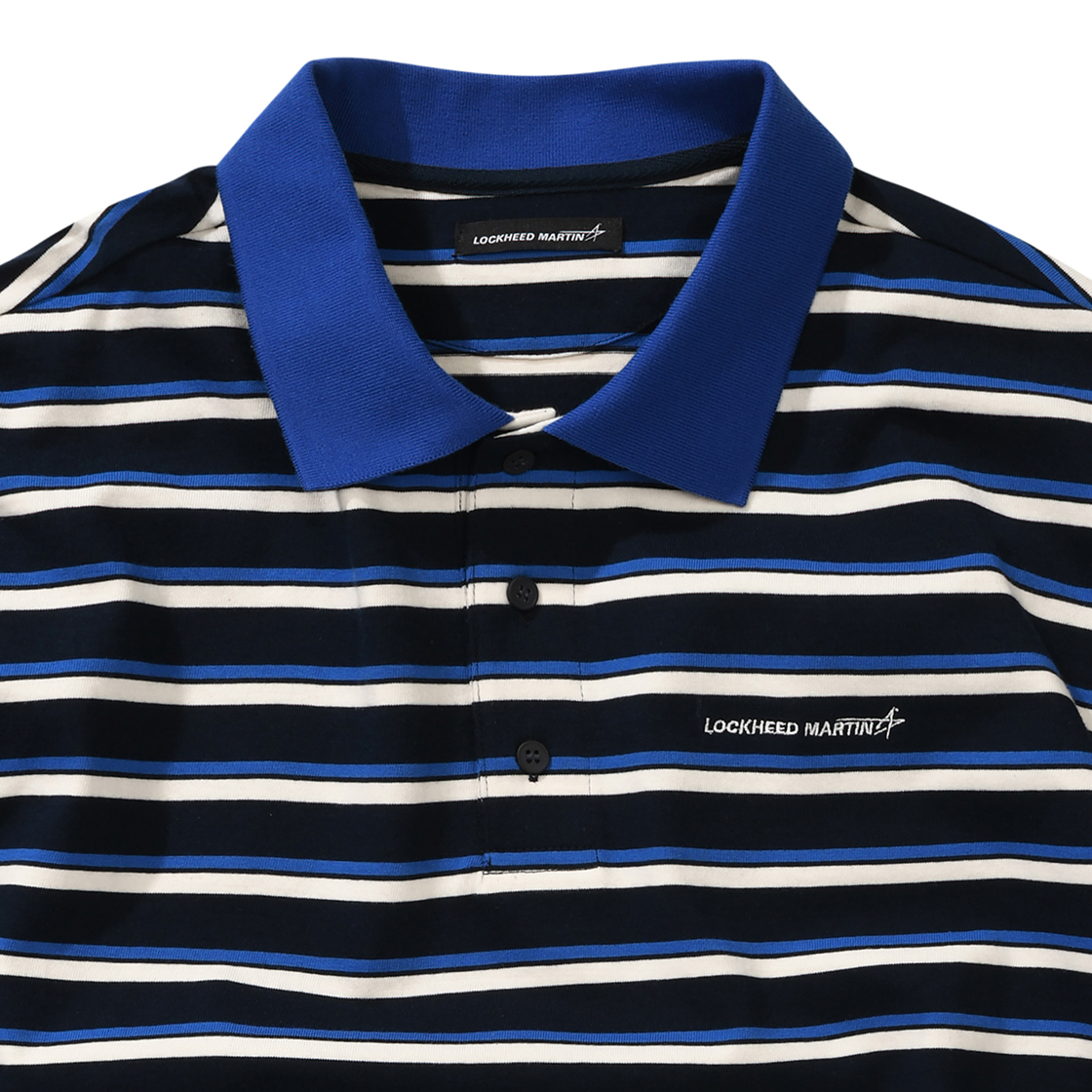 록히드마틴 멀티 스트라이프 카라 티셔츠 네이비(LOCKHEED MARTIN Multi Stripe Collar Ts Navy) - 3