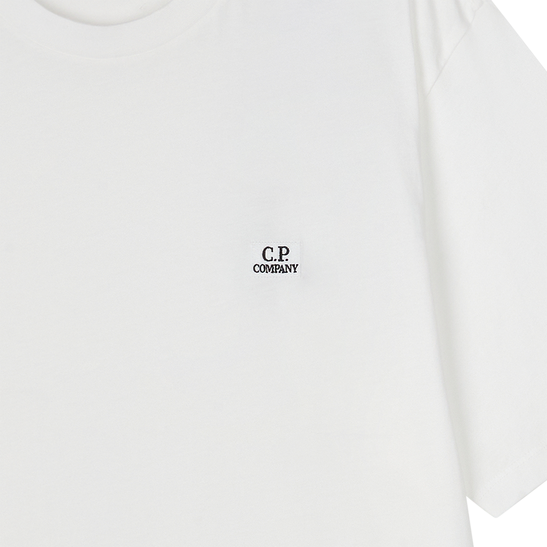 C.P. 컴퍼니 30/1 저지 쇼트 슬리브 로고 패치 티셔츠 거즈 화이트 - 26SS(C.P. Company 30/1 Jersey Short Sleeve Logo Patch T-Shirt Gauze White - 26SS) - 5