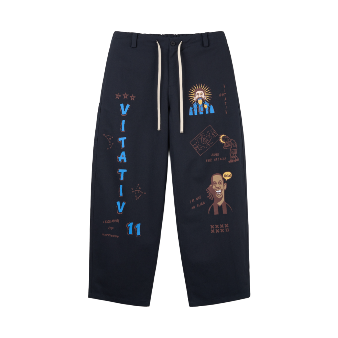 비타티브 올드스쿨 페이팅팬츠 네이비(VITATIV Oldschool Painting Pants Navy)