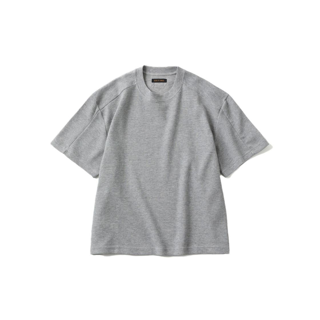디파인 크롭 와플 하프 티셔츠 클라우드 그레이(DEFINE Cropped Waffle Half T-Shirt Cloud Gray)