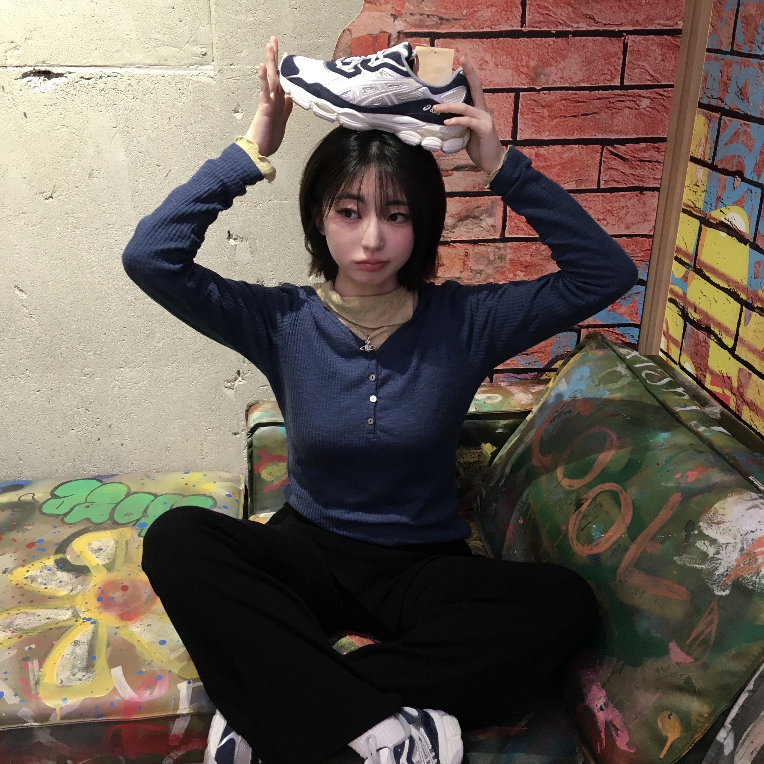 Asics Gel-NYC Midnight Pure Silver - Korea Exclusive, Asics Hypersync Piedmont Grey Pure Silver 착용 스타일 - 2