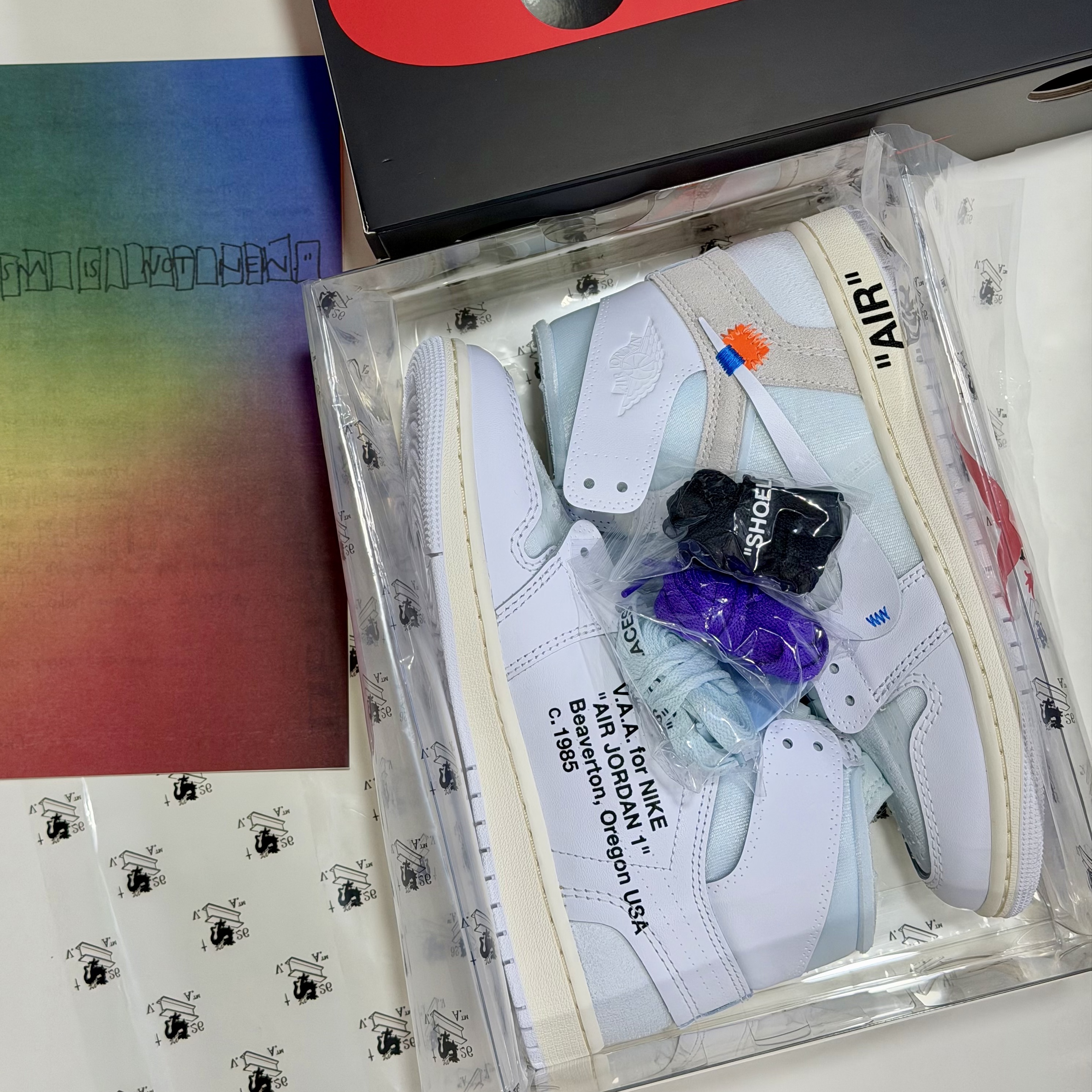Jordan 1 x Virgil Abloh Archive Retro High Alaska White 착용 스타일