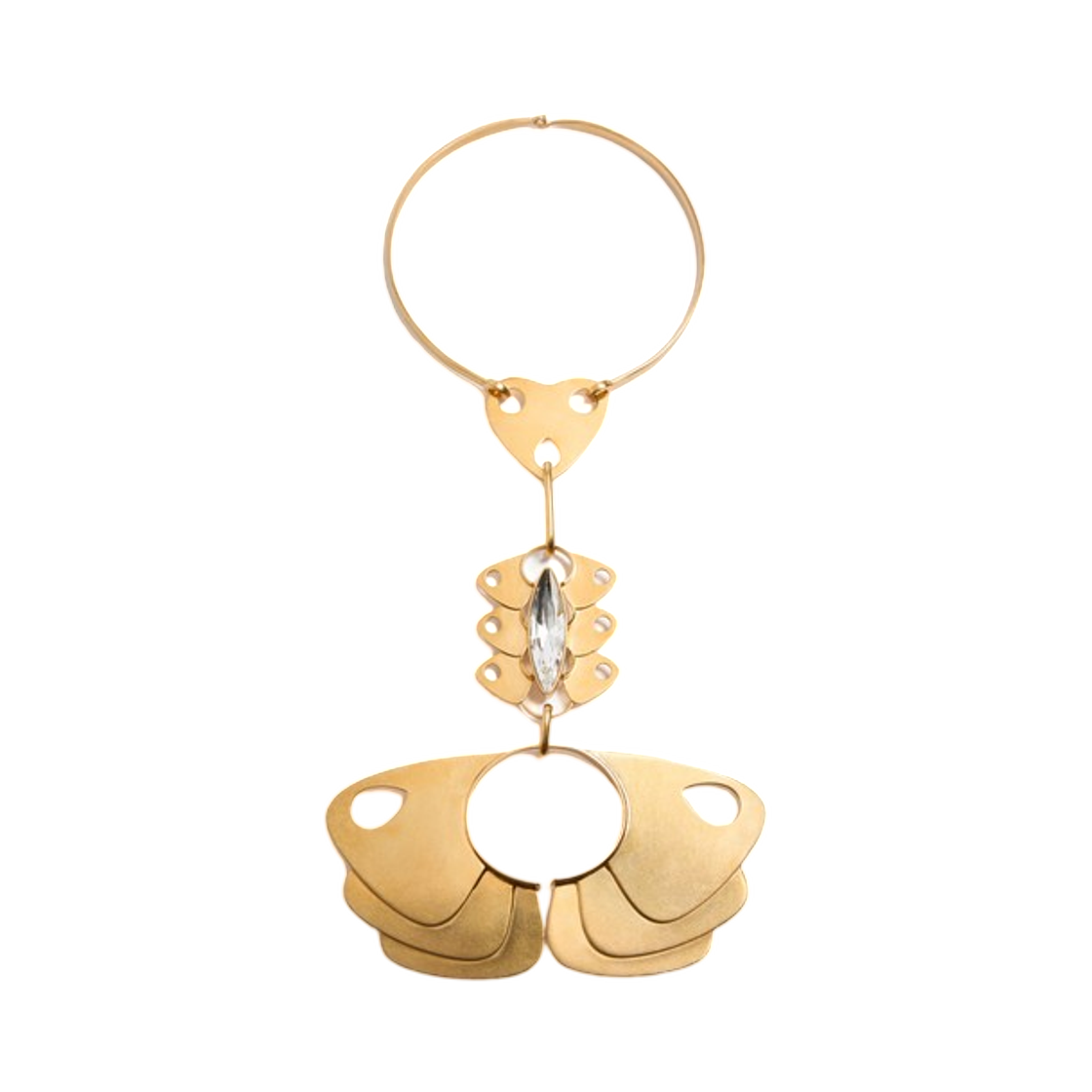 발렌티노 파쥬 네클리스 메탈 앤 크리스탈 골드 크리스탈(Valentino Pages Necklace in Metal and Crystals Gold Crystal) - 1