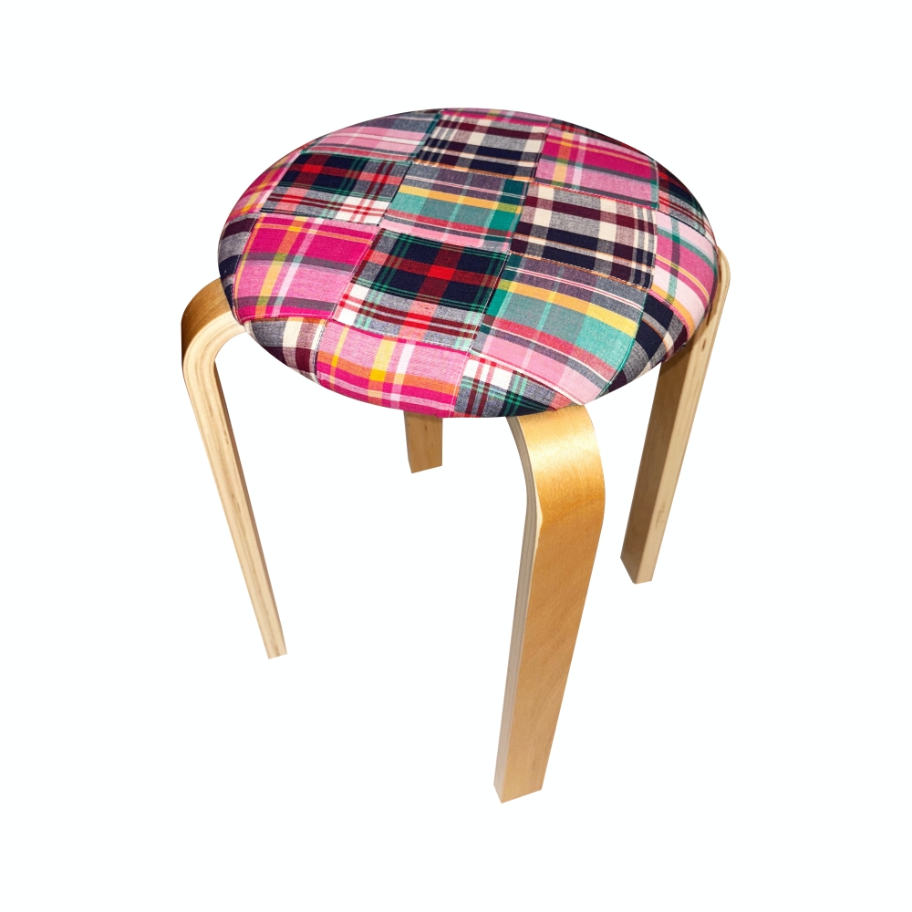 유라이크왓 리얼 패치워크 스툴 (핑크)(you like what Real patchwork stool (pink)) - 2