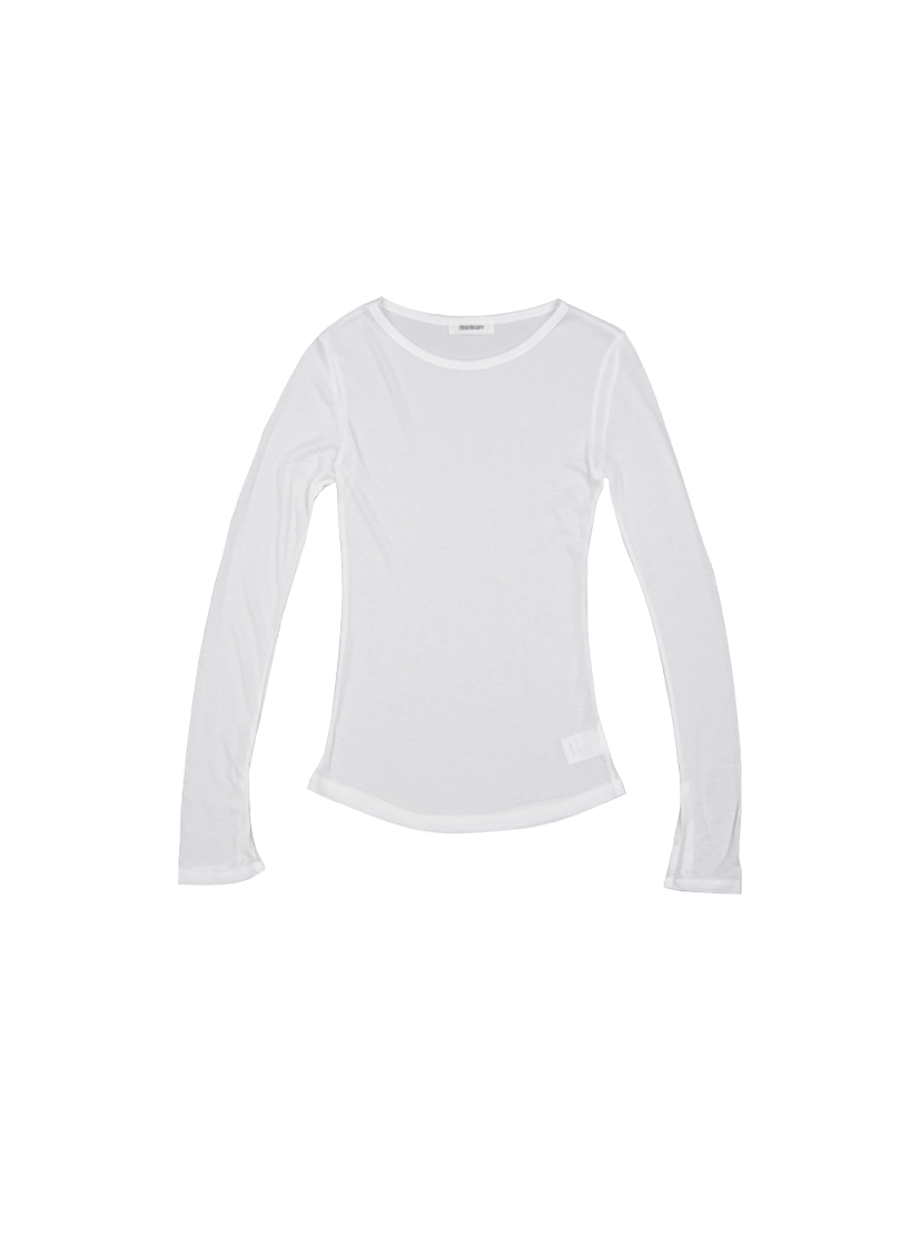 뮈르뮈르 유우 슬릿 버튼 시어 티 아이보리(Murmure Yuu Slit Button T-Shirt Ivory)