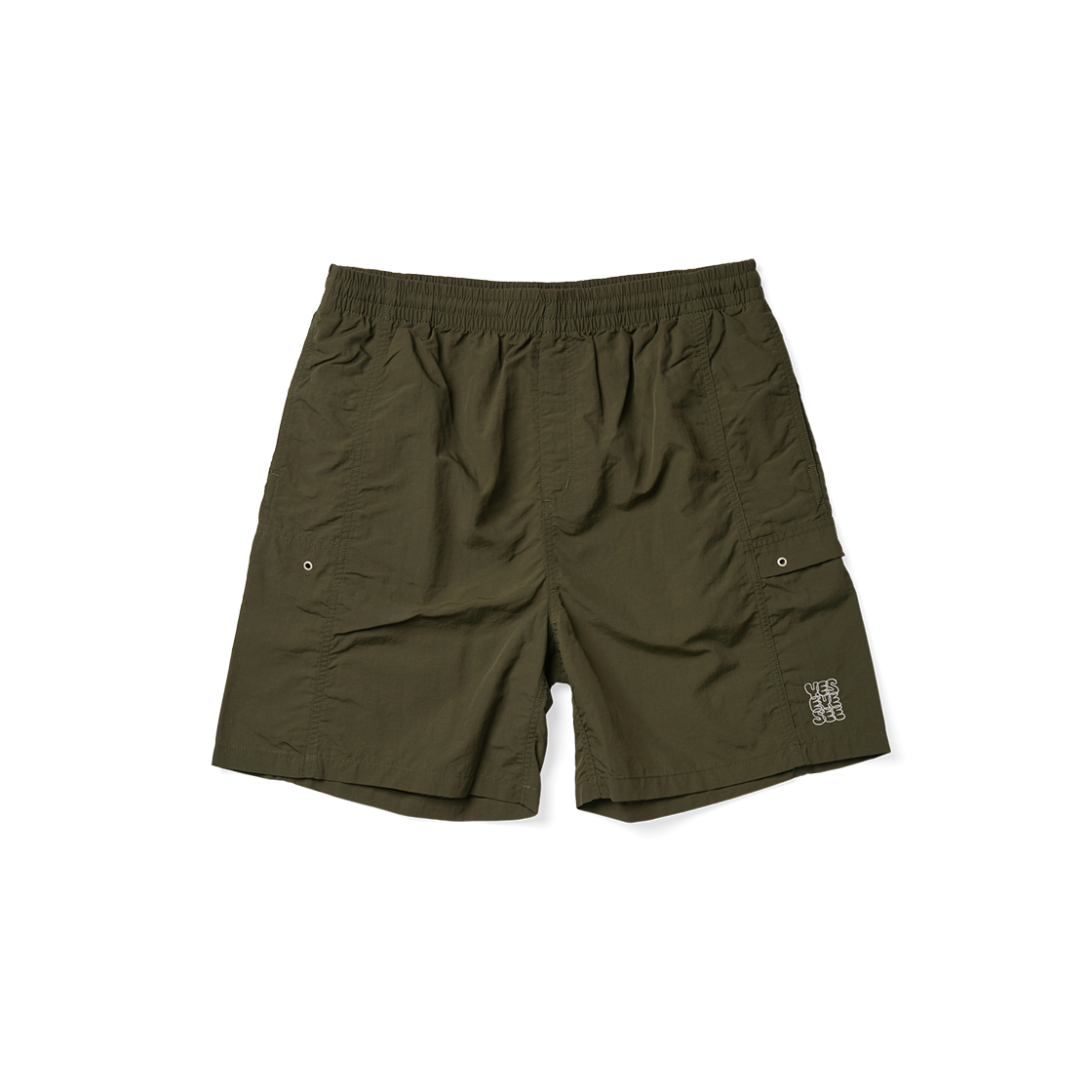 [더블적립] 예스아이씨 패널드 나일론 쇼츠 올리브([더블적립] YESEYESEE Paneled Nylon Shorts Olive)