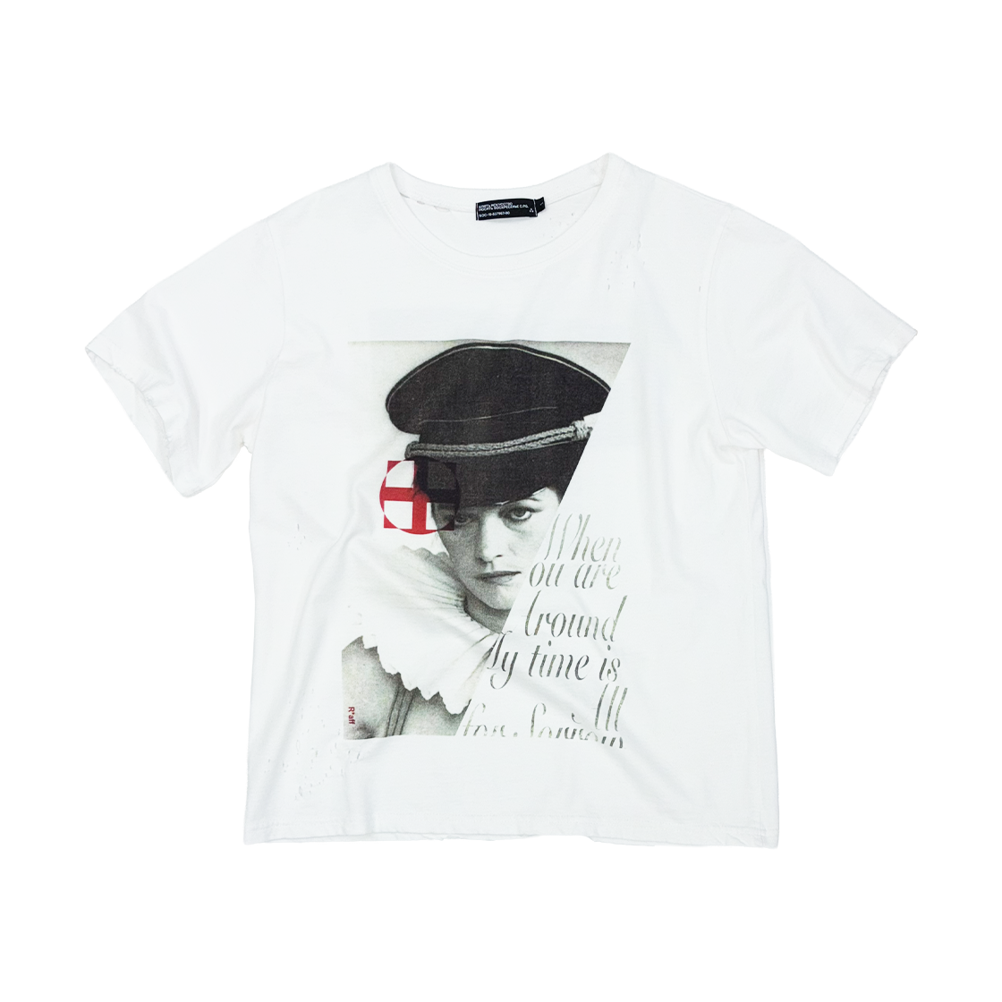 선데이오프클럽 더 나이트 포터 디스트레스드 티셔츠(Sundayoffclub The Night Porter Distressed T-shirt)