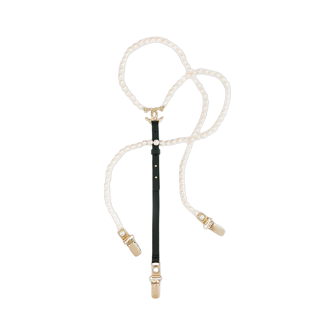 IT74H5M44BR9 Chanel 21K CC Logo Pearl Suspenders