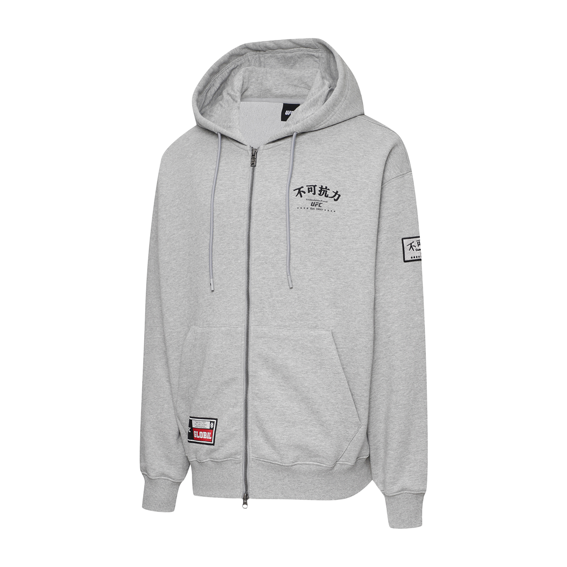 유에프씨 스포츠 불가항력 오버핏 후드 집업 멜란지 그레이 U2HDX1305MG(UFC SPORT Undeniable Force Oversized Fit Zip-Up Hoodie Melange Grey) - 2