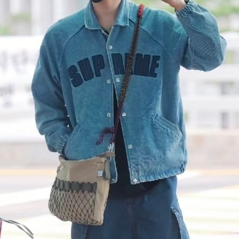 Supreme Arc Denim Coaches Jacket Washed Indigo - 25SS 착용 스타일 - 6