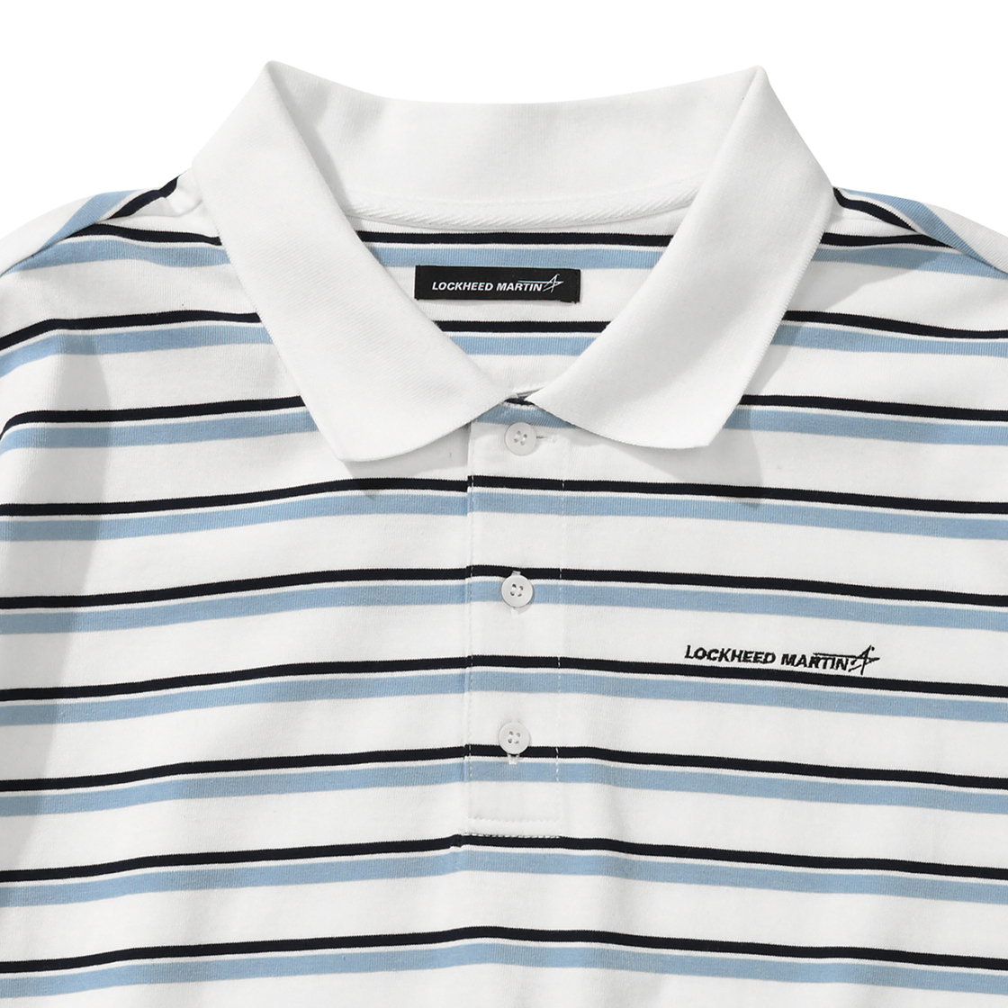 록히드마틴 멀티 스트라이프 카라 티셔츠 화이트(LOCKHEED MARTIN Multi Stripe Collar Ts White) - 3