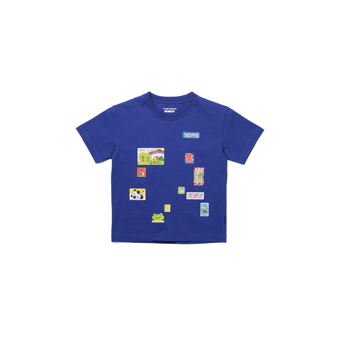 [더블적립] 예스아이씨 예스 덤프 스티커 키즈 티셔츠 블루([더블적립] YESEYESEE Y.E.S Dump Sticker Kids Tee Blue)