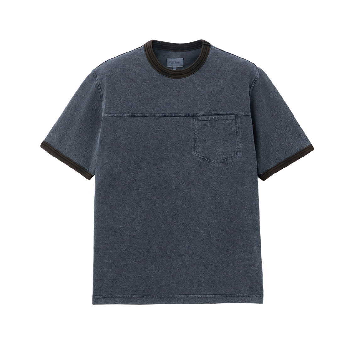 시리즈 다잉 와플 반팔 티셔츠 다크 블루(SERIES Dyed Waffle Short Sleeve T-Shirt Dark Blue)