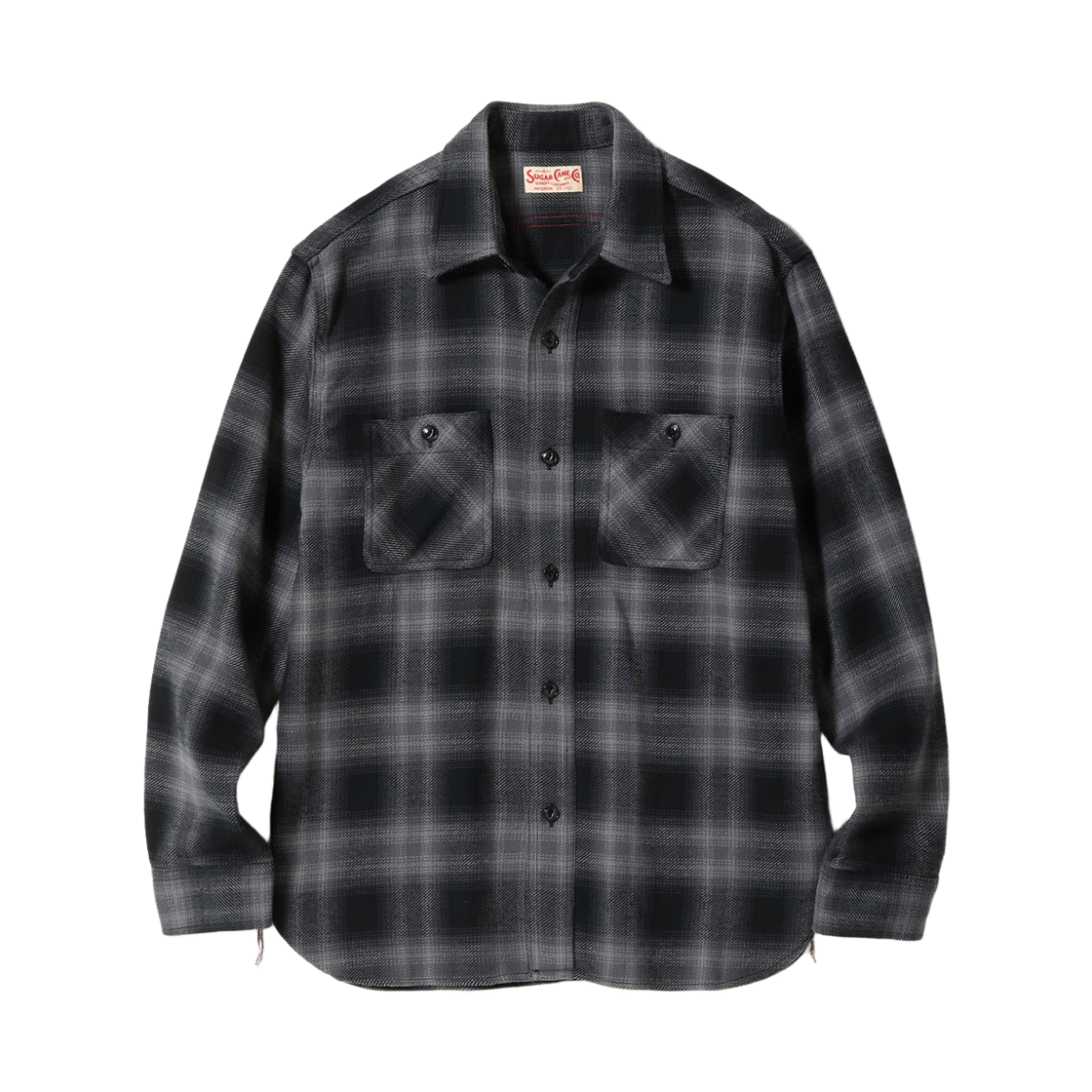 슈가 케인 트윌 체크 워크 셔츠 블랙(Sugar Cane Twill Check Work Shirt Black)
