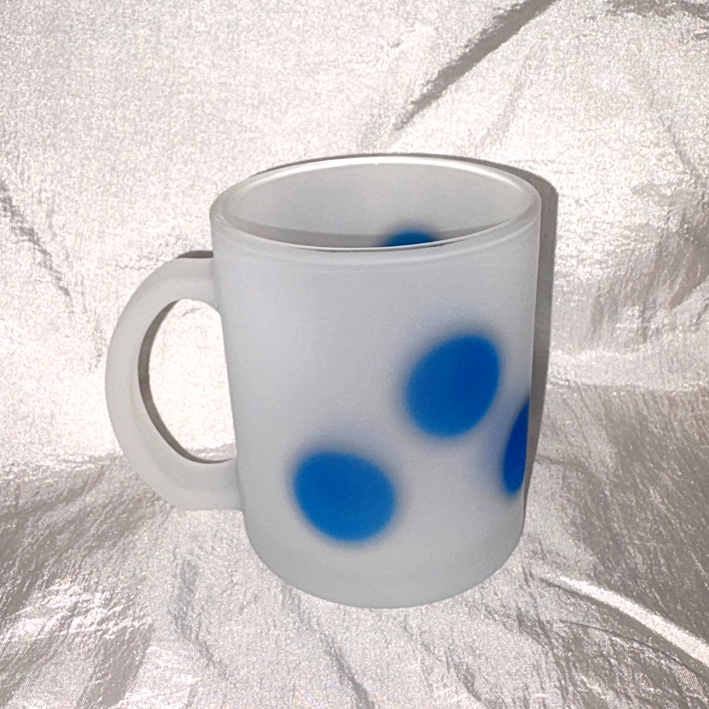 유라이크왓 빅 블러 도트 글라스 머그 (블루/매트)(you like what Big blur dot glass mug (blue/matte)) - 4
