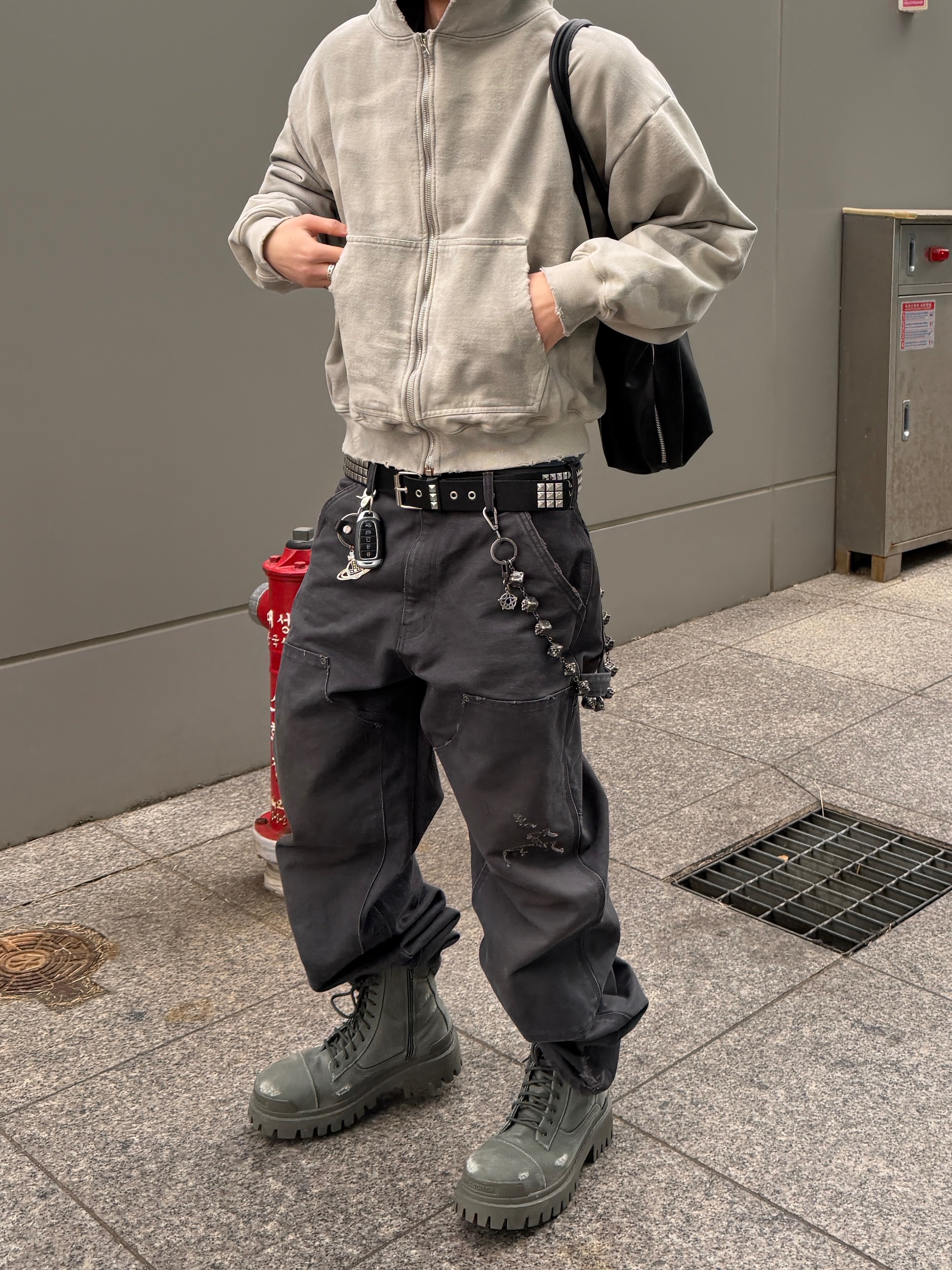 qualisartifexpereo VTG Double Knee Work Pants Graphite 착용 스타일 - 6