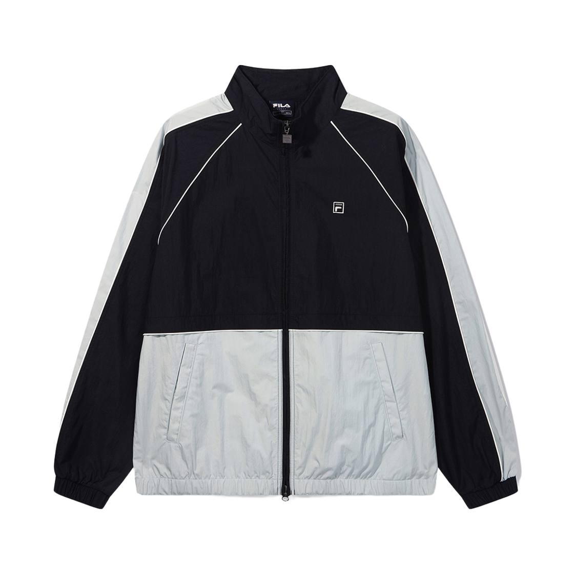 [6% 적립] 휠라 블럭 트랙 바람막이 블랙([6% 적립] FILA Block Track Jacket Black)