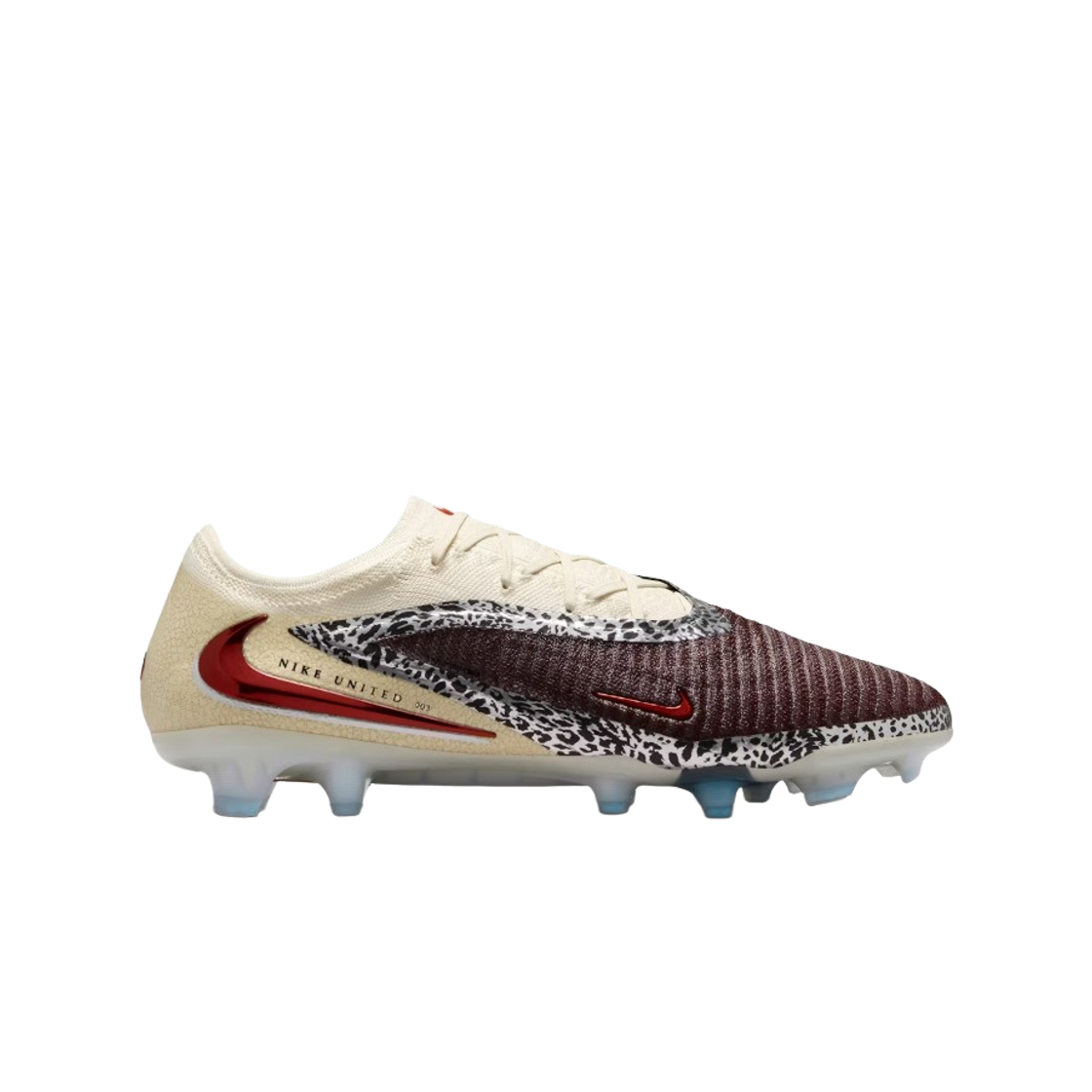 IO8444-661 Nike United Phantom 6 Low Elite FG Burgundy Crush Fossil