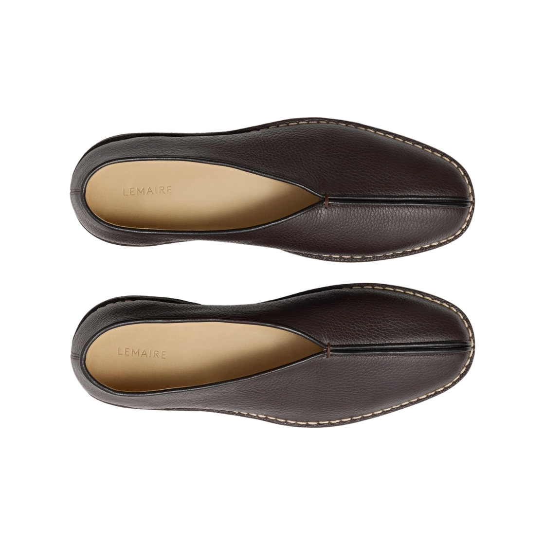 (W) 르메르 파이프드 크레페 슬리퍼 다크 브라운((W) Lemaire Piped Crepe Slippers Dark Brown) - 2