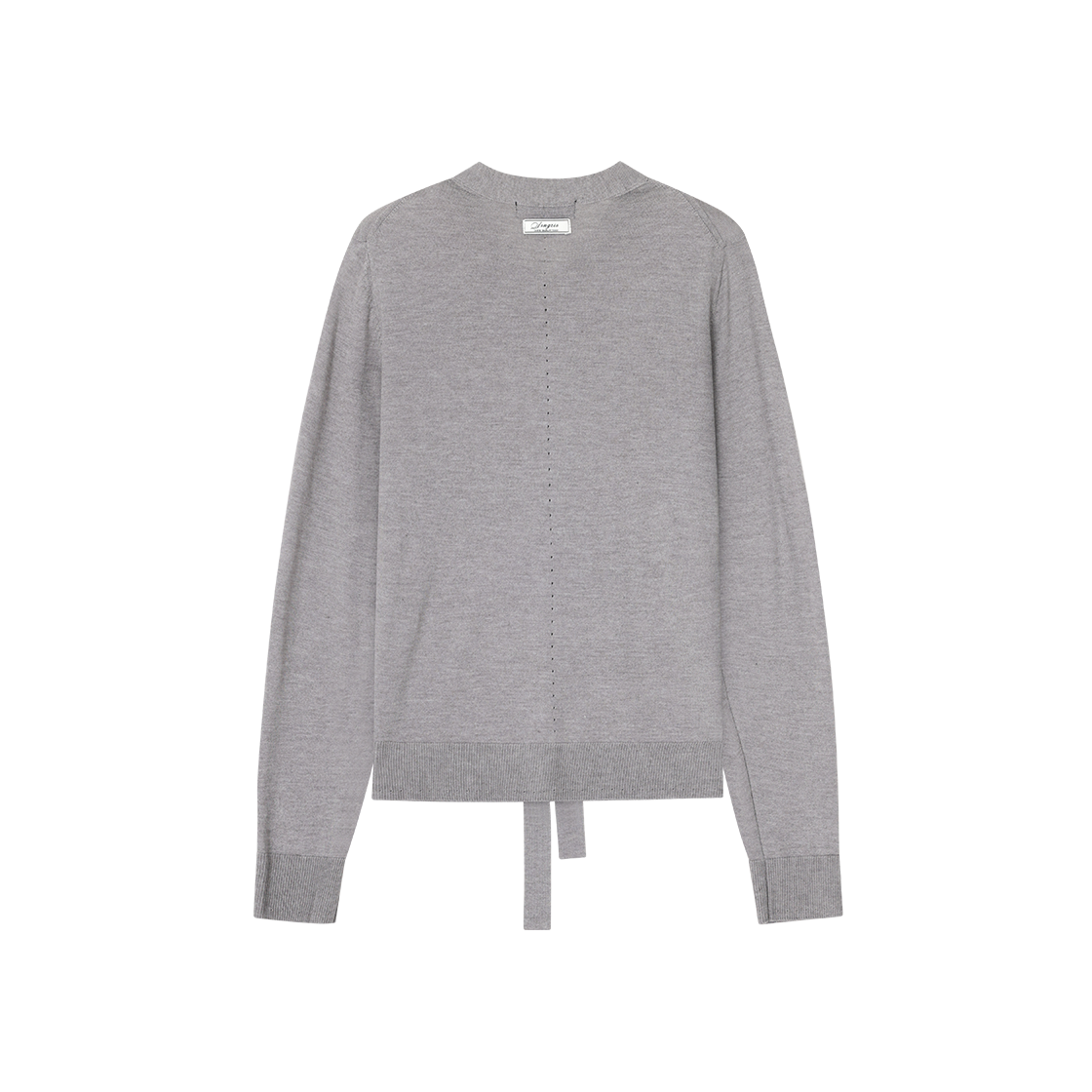 (W) 송지오 하트 스톤 아플리케 가디건 멜란지 그레이((W) SONGZIO Heart Stone Applique Cardigan Melange Grey) - 2