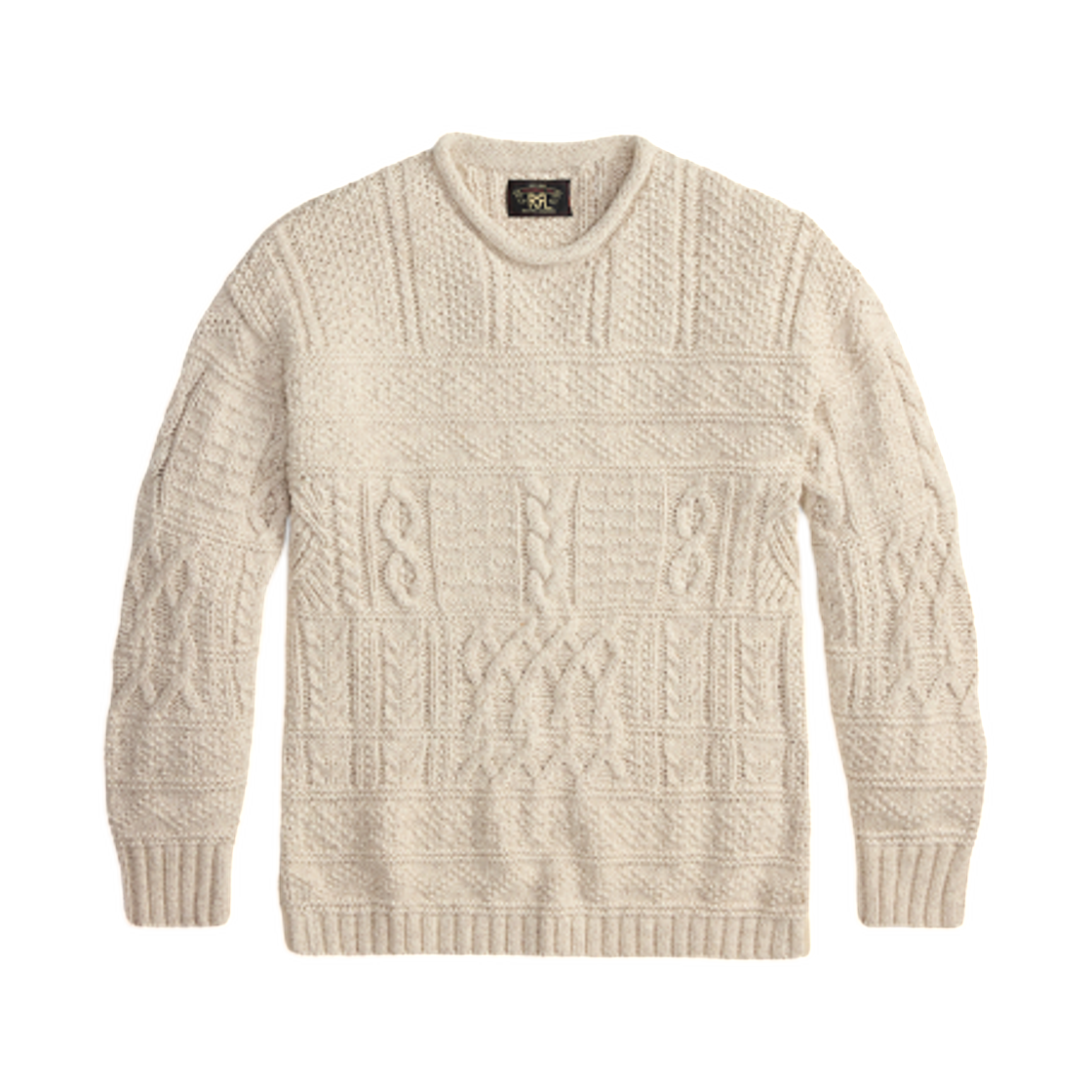 더블알엘 케이블 니트 롤 넥 스웨터 크림(Double RL Cable Knit Roll Neck Sweater Cream)